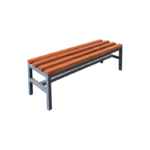 Banca Metálica Simple 1,2 m C/Base Madera Pino