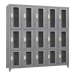 Locker Metálico 5 Cuerpos 15 Puertas con mallas